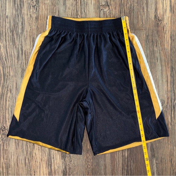 Unbranded Reversible Mens Dazzle Basketball Shorts No Size Tag Blue Gold White - Picture 7 of 9